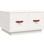 VidaXL Salontafel 60x53x35 cm massief grenenhout wit