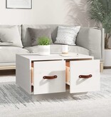 VidaXL Salontafel 60x53x35 cm massief grenenhout wit