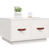 VidaXL Salontafel 60x53x35 cm massief grenenhout wit