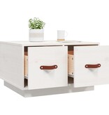 VidaXL Salontafel 60x53x35 cm massief grenenhout wit