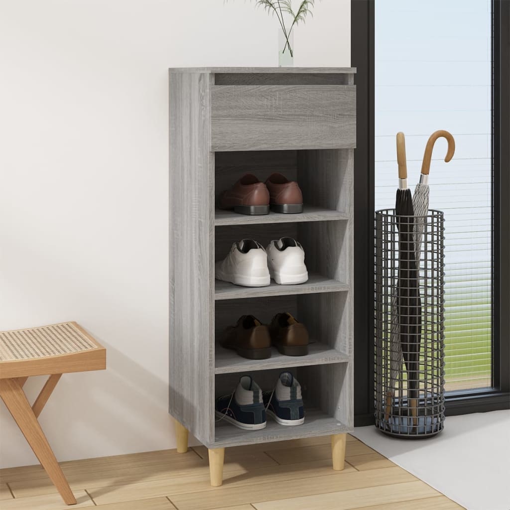 VidaXL Schoenenkast 40x36x105 cm bewerkt hout grijs sonoma