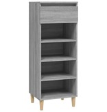 VidaXL Schoenenkast 40x36x105 cm bewerkt hout grijs sonoma