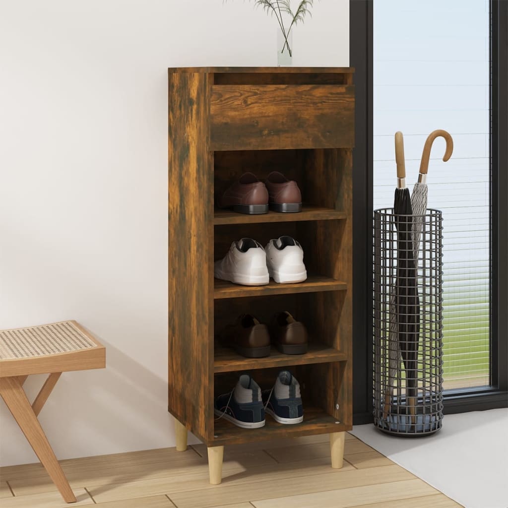 VidaXL Schoenenkast 40x36x105 cm bewerkt hout gerookt eikenkleurig
