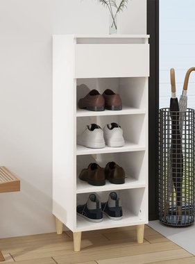 VidaXL Schoenenkast 40x36x105 cm bewerkt hout hoogglans wit