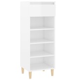 VidaXL Schoenenkast 40x36x105 cm bewerkt hout hoogglans wit