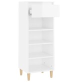 VidaXL Schoenenkast 40x36x105 cm bewerkt hout hoogglans wit