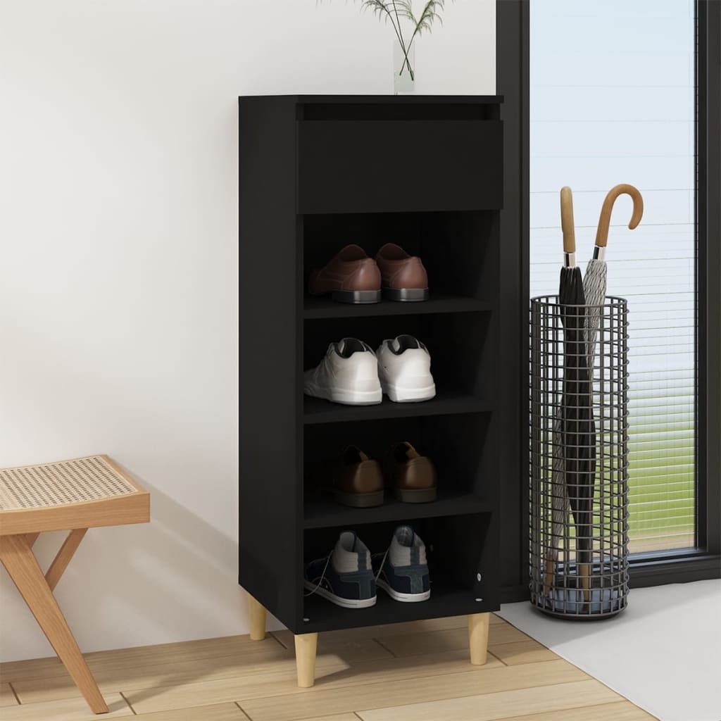 VidaXL Schoenenkast 40x36x105 cm bewerkt hout zwart