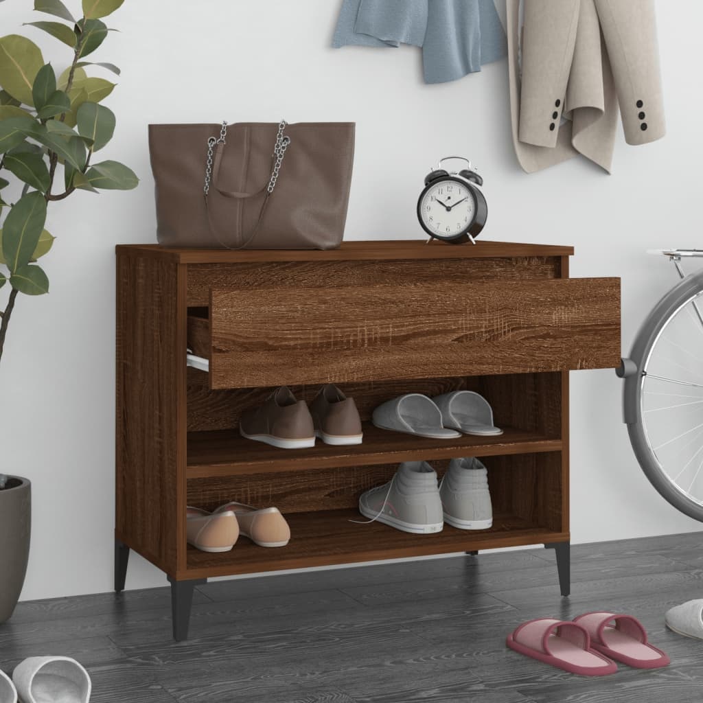 VidaXL Schoenenkast 70x36x60 cm bewerkt hout bruineikenkleurig