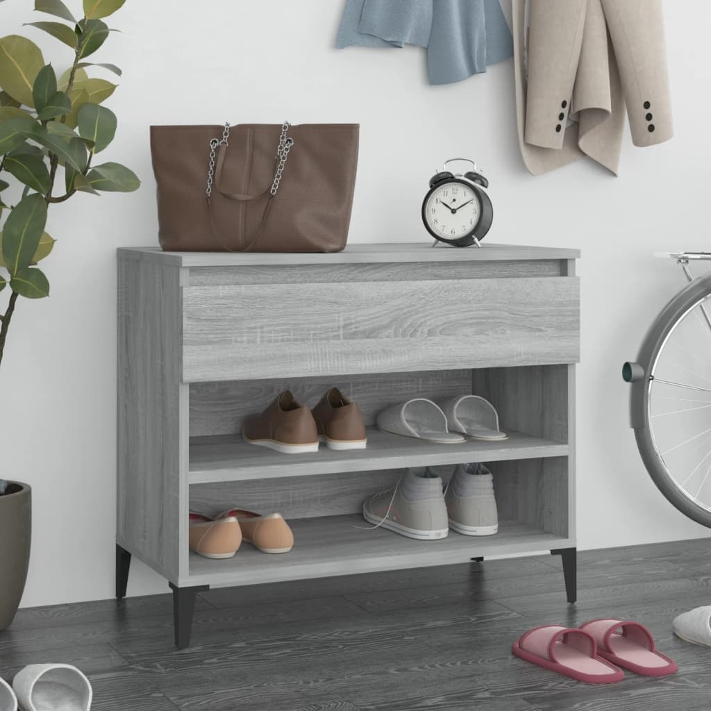 VidaXL Schoenenkast 70x36x60 cm bewerkt hout sonoma grijs