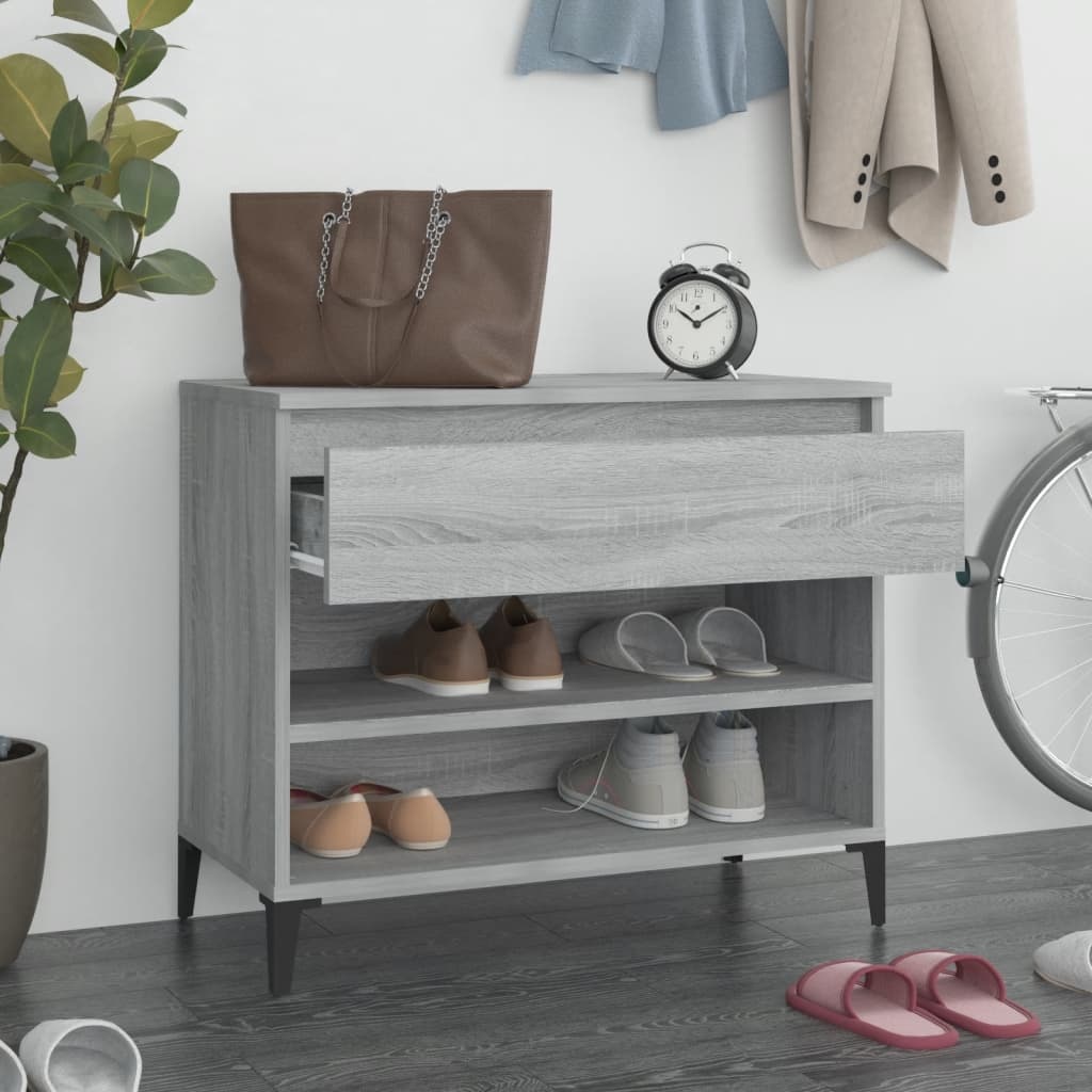 VidaXL Schoenenkast 70x36x60 cm bewerkt hout sonoma grijs