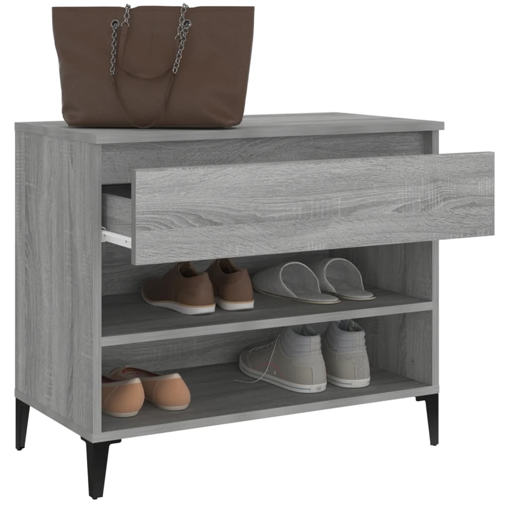 VidaXL Schoenenkast 70x36x60 cm bewerkt hout sonoma grijs