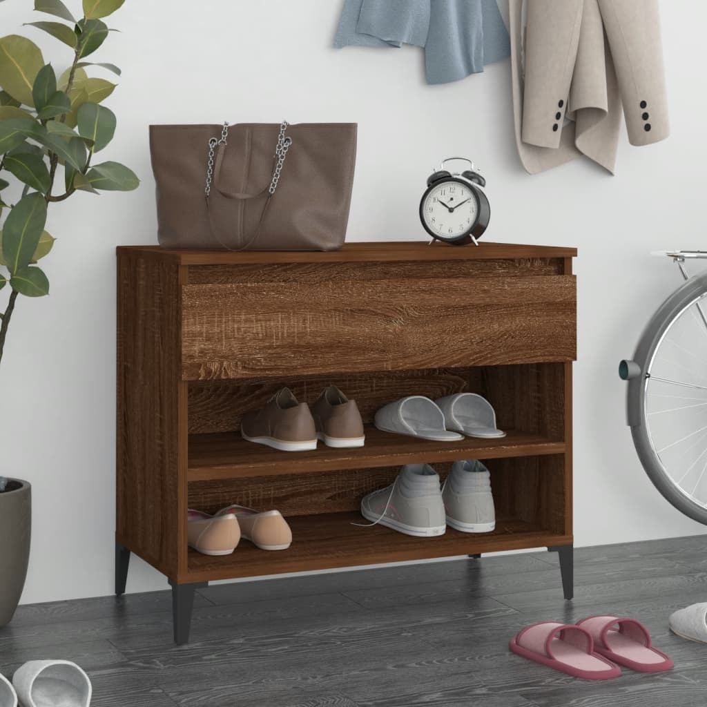VidaXL Schoenenkast 70x36x60 cm bewerkt hout gerookt eikenkleurig