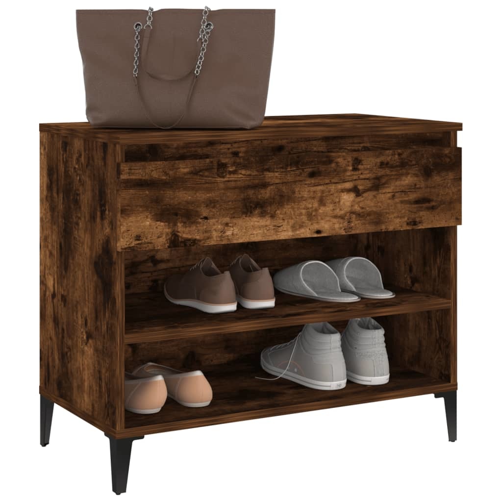 VidaXL Schoenenkast 70x36x60 cm bewerkt hout gerookt eikenkleurig