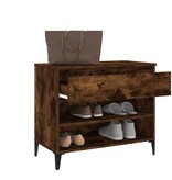 VidaXL Schoenenkast 70x36x60 cm bewerkt hout gerookt eikenkleurig