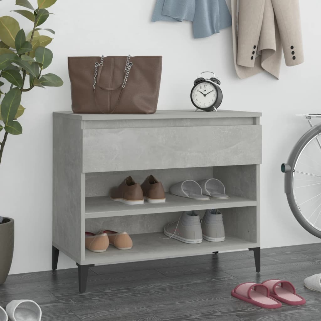 VidaXL Schoenenkast 70x36x60 cm bewerkt hout betongrijs