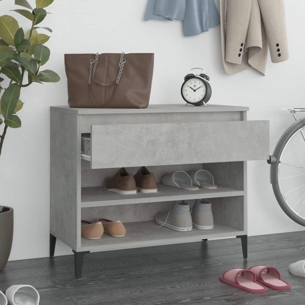 VidaXL Schoenenkast 70x36x60 cm bewerkt hout betongrijs