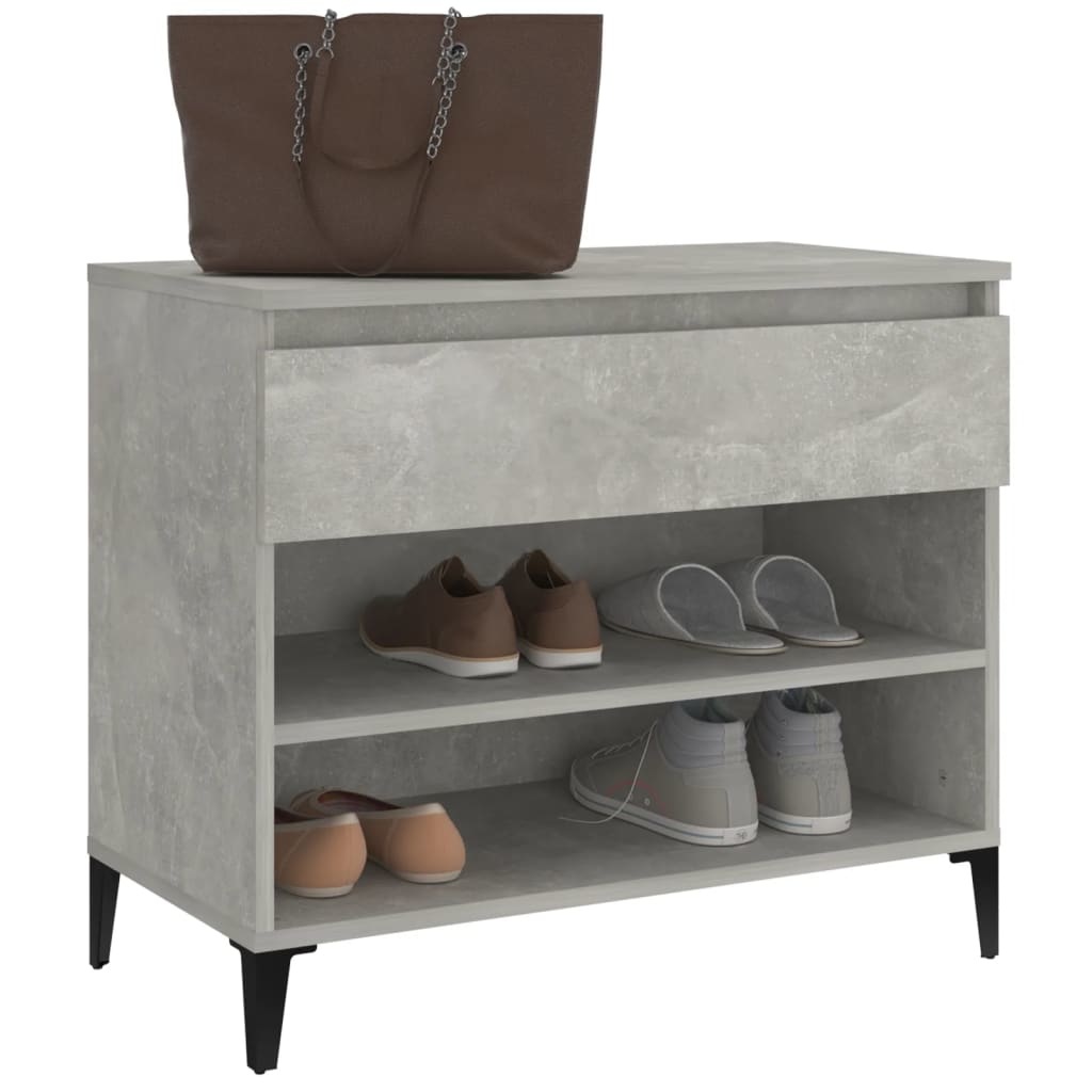 VidaXL Schoenenkast 70x36x60 cm bewerkt hout betongrijs