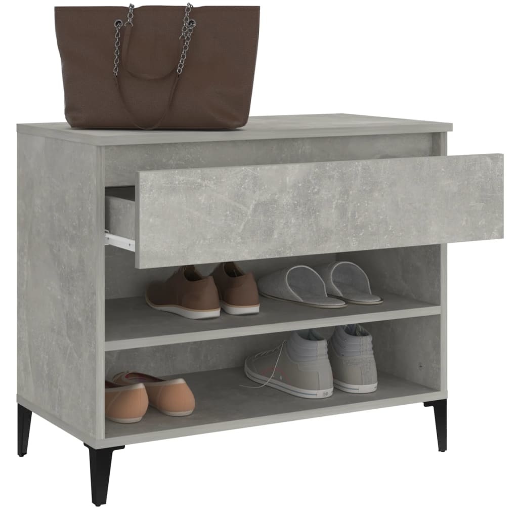 VidaXL Schoenenkast 70x36x60 cm bewerkt hout betongrijs