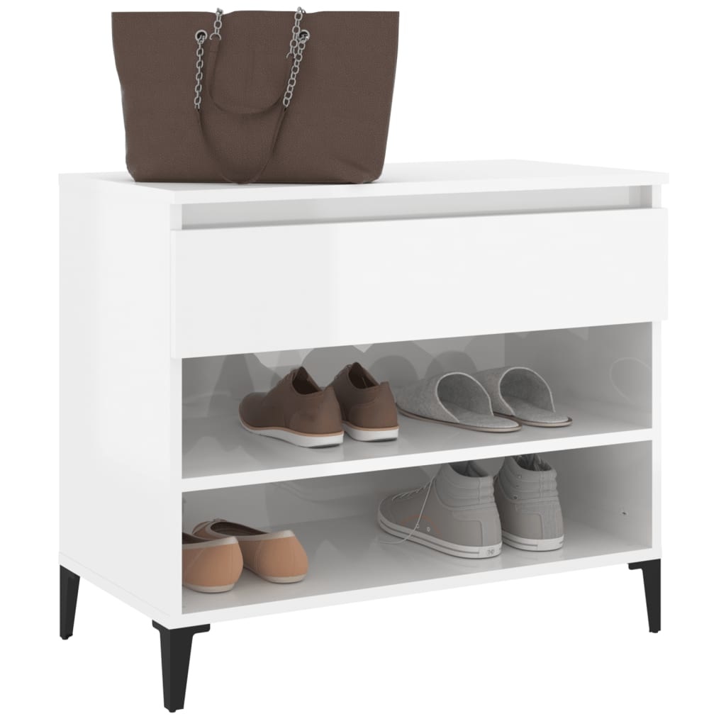 VidaXL Schoenenkast 70x36x60 cm bewerkt hout hoogglans wit
