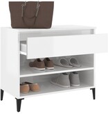 VidaXL Schoenenkast 70x36x60 cm bewerkt hout hoogglans wit