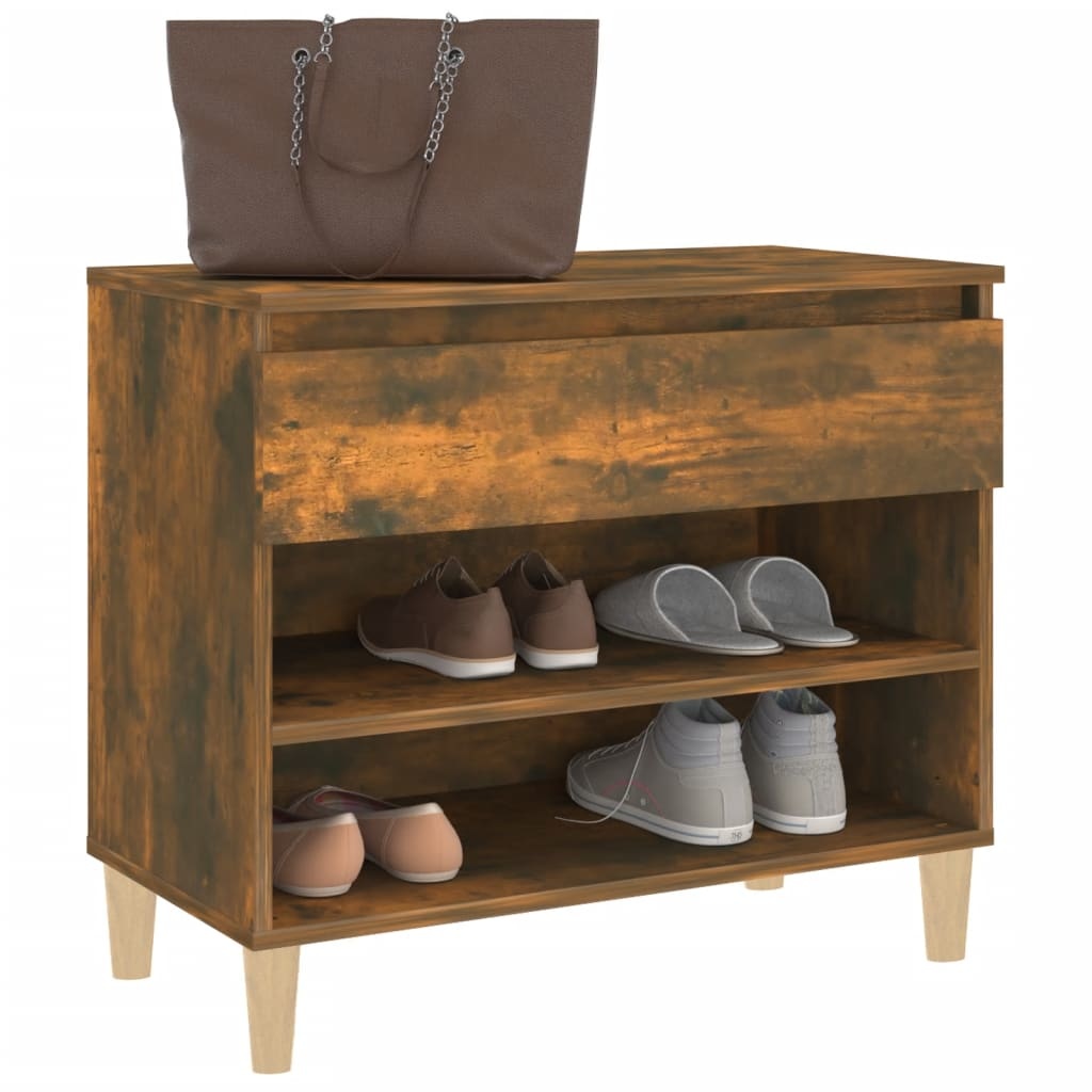 VidaXL Schoenenkast 70x36x60 cm bewerkt hout gerookt eikenkleurig