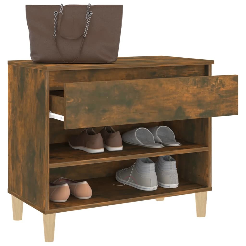 VidaXL Schoenenkast 70x36x60 cm bewerkt hout gerookt eikenkleurig