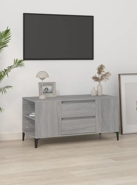 VidaXL Tv-meubel 102x44,5x50 cm bewerkt hout grijs sonoma eikenkleurig