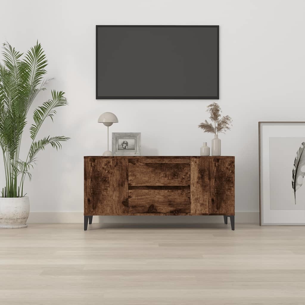 VidaXL Tv-meubel 102x44,5x50 cm bewerkt hout gerookt eikenkleurig