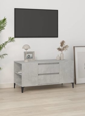 VidaXL Tv-meubel 102x44,5x50 cm bewerkt hout betongrijs