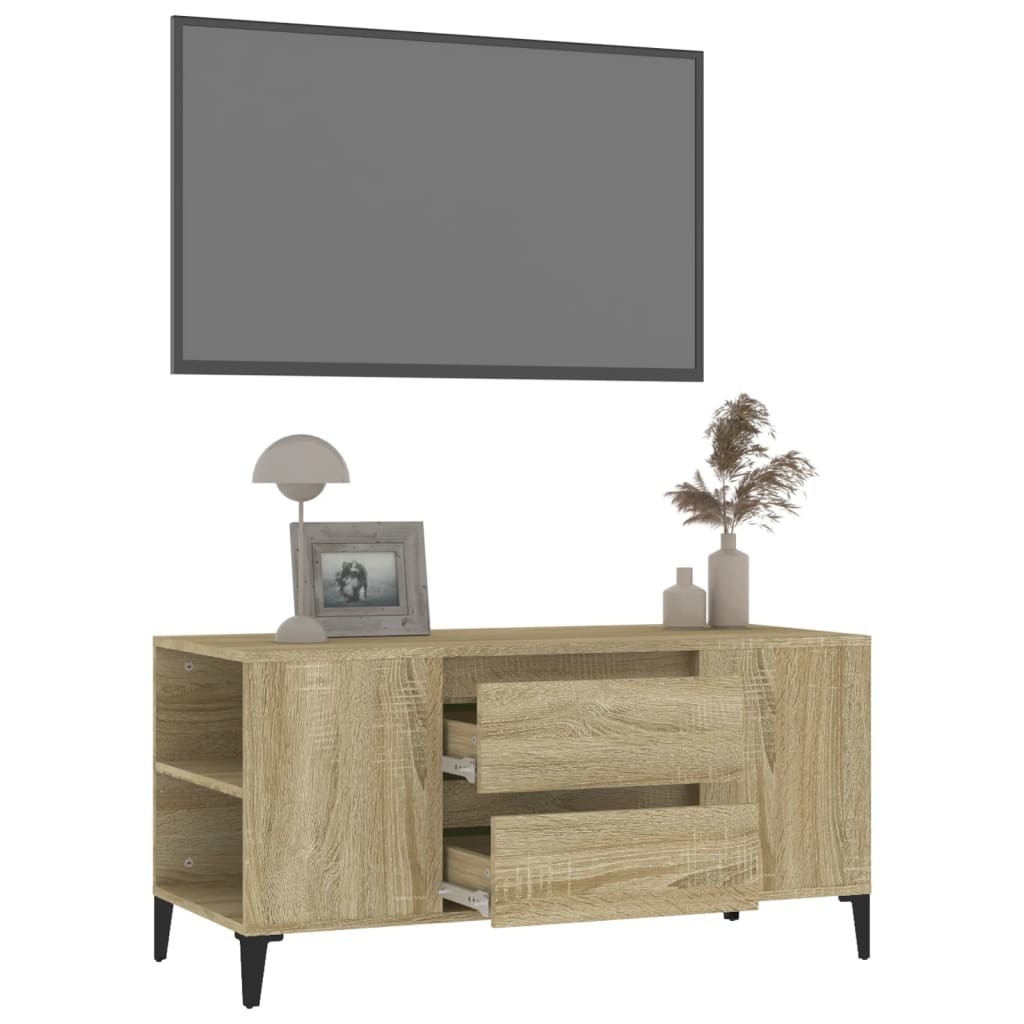 VidaXL Tv-meubel 102x44,5x50 cm bewerkt hout sonoma eikenkleurig
