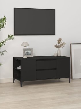 VidaXL Tv-meubel 102x44,5x50 cm bewerkt hout zwart