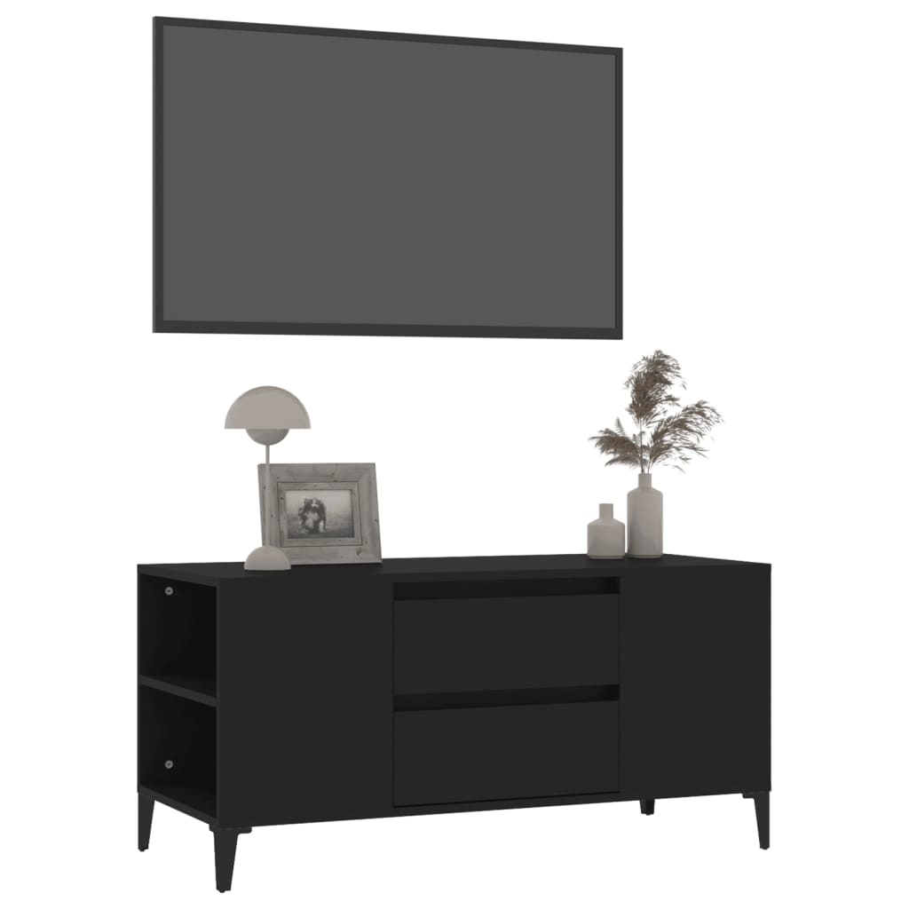 VidaXL Tv-meubel 102x44,5x50 cm bewerkt hout zwart