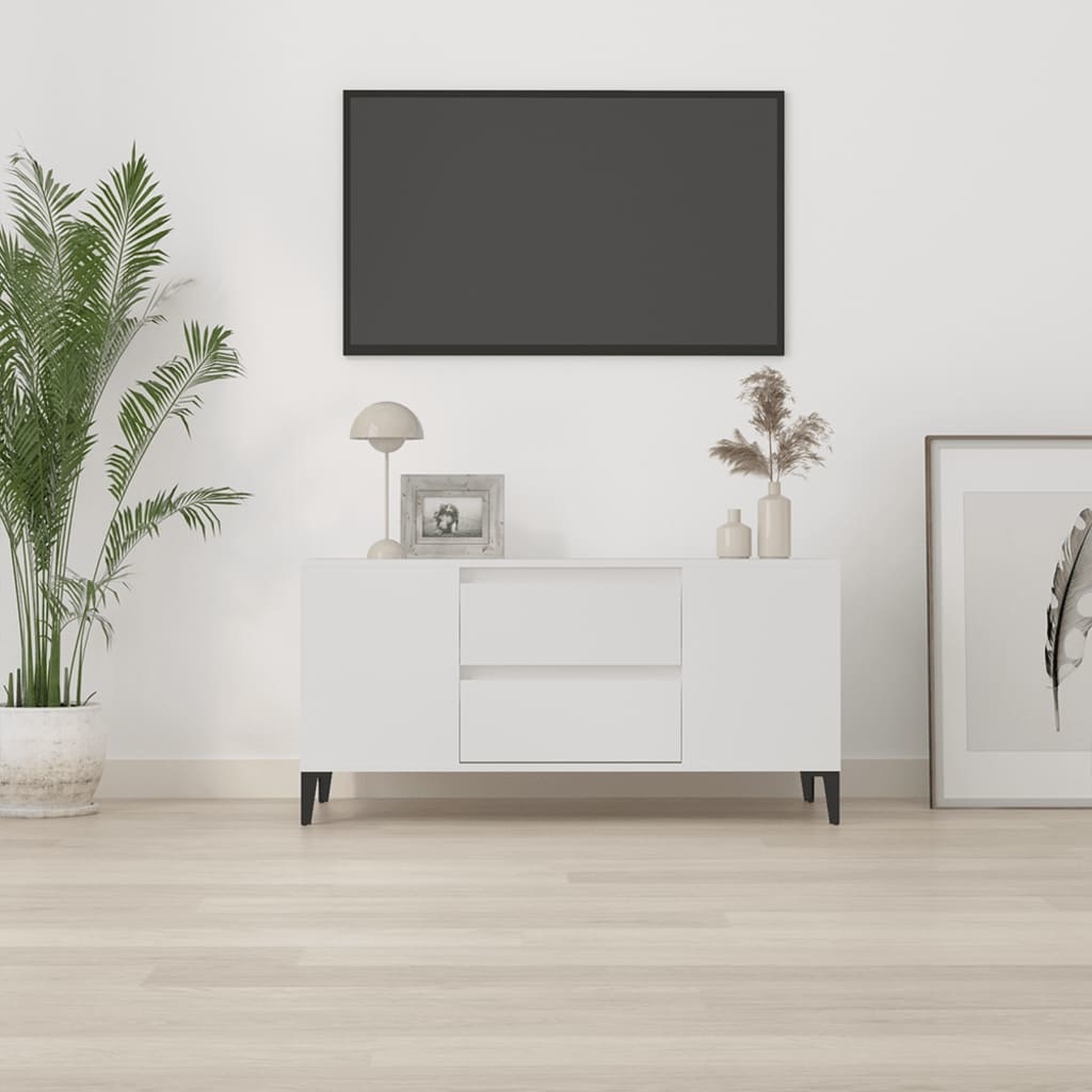 VidaXL Tv-meubel 102x44,5x50 cm bewerkt hout wit