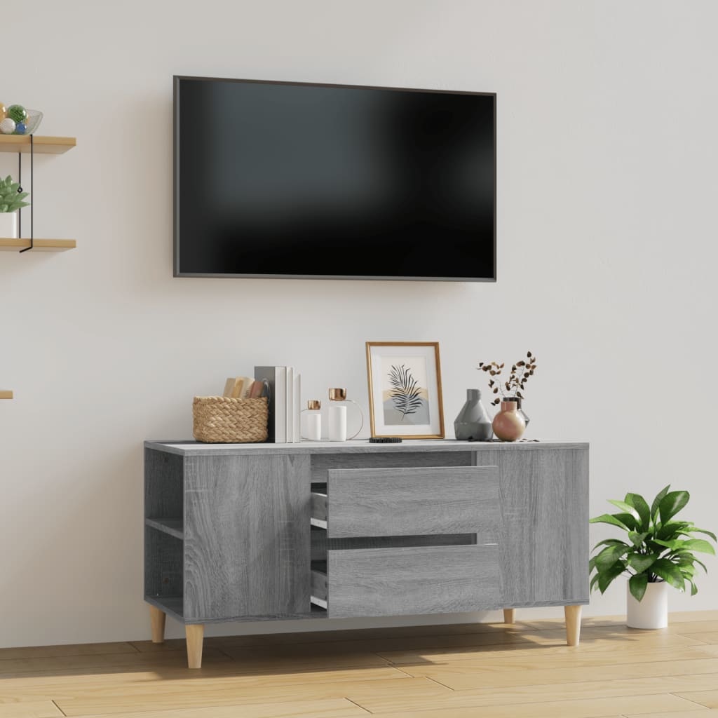 VidaXL Tv-meubel 102x44,5x50 cm bewerkt hout grijs sonoma eikenkleurig