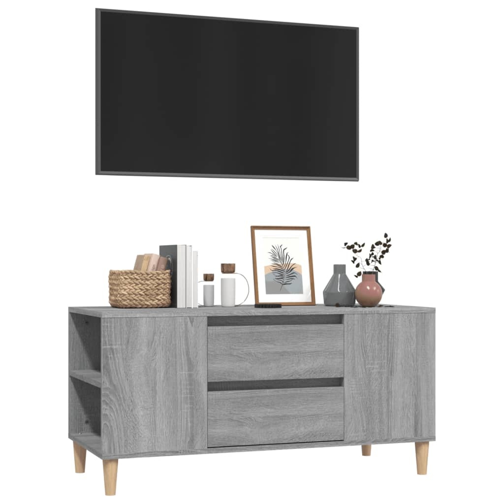VidaXL Tv-meubel 102x44,5x50 cm bewerkt hout grijs sonoma eikenkleurig