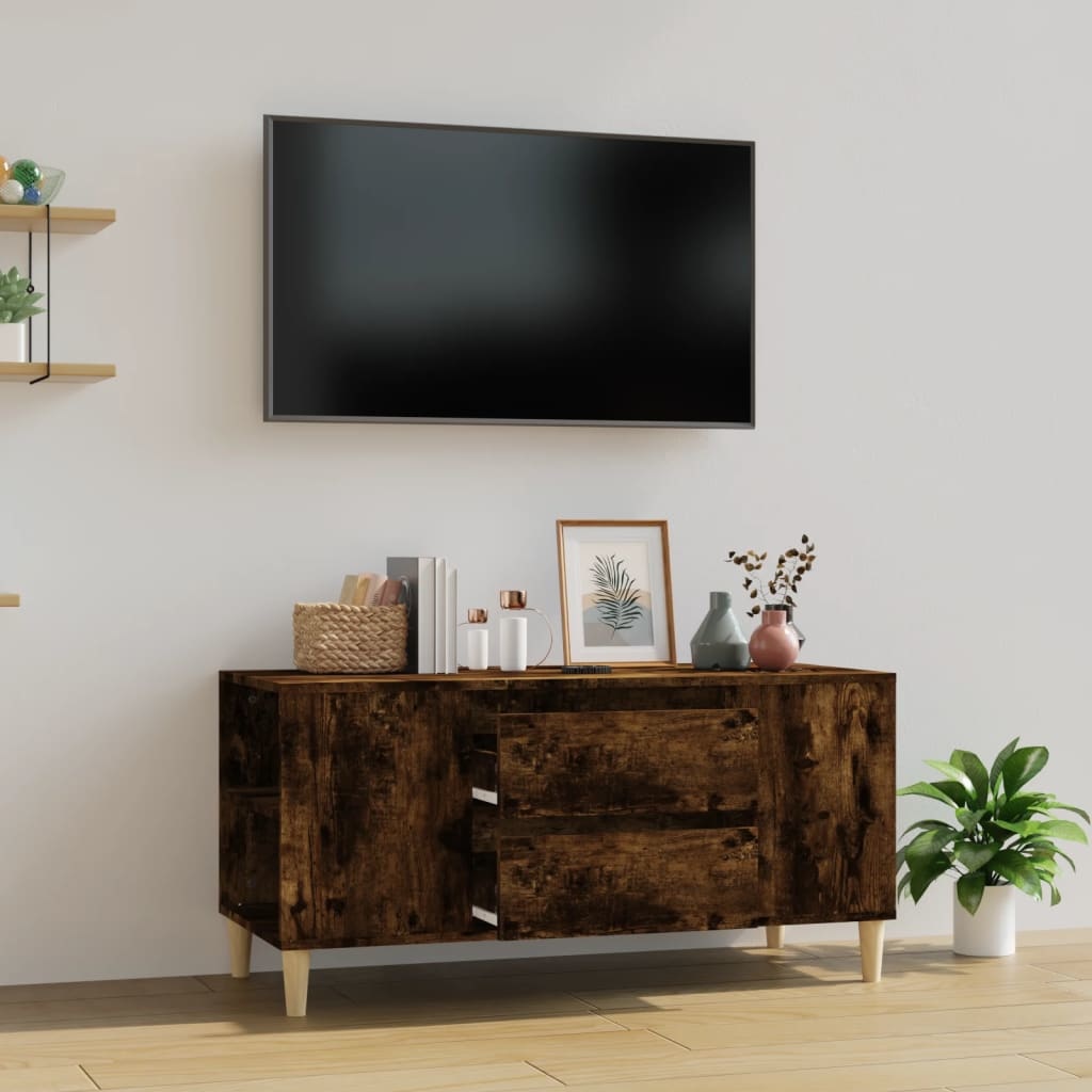 VidaXL Tv-meubel 102x44,5x50 cm bewerkt hout gerookt eikenkleurig