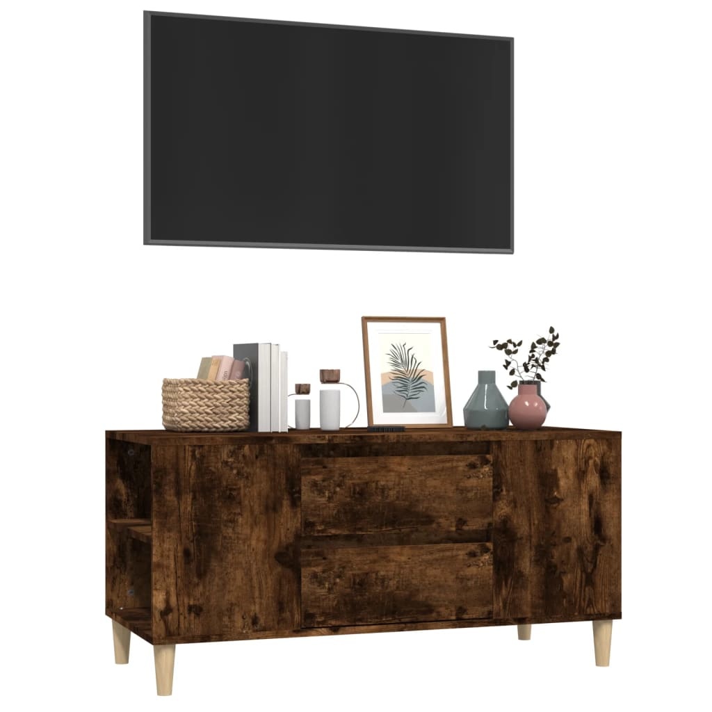 VidaXL Tv-meubel 102x44,5x50 cm bewerkt hout gerookt eikenkleurig