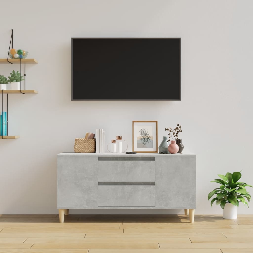 VidaXL Tv-meubel 102x44,5x50 cm bewerkt hout betongrijs