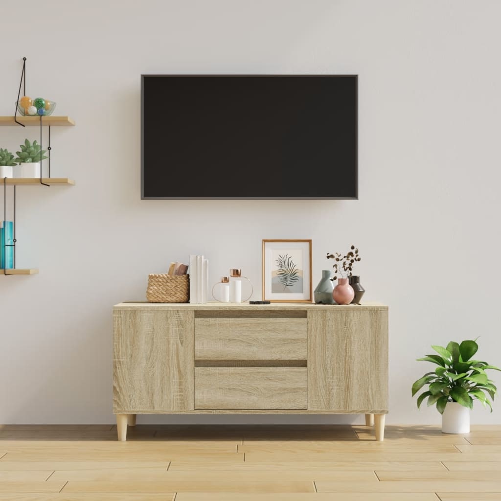 VidaXL Tv-meubel 102x44,5x50 cm bewerkt hout sonoma eikenkleurig