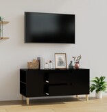 VidaXL Tv-meubel 102x44,5x50 cm bewerkt hout zwart