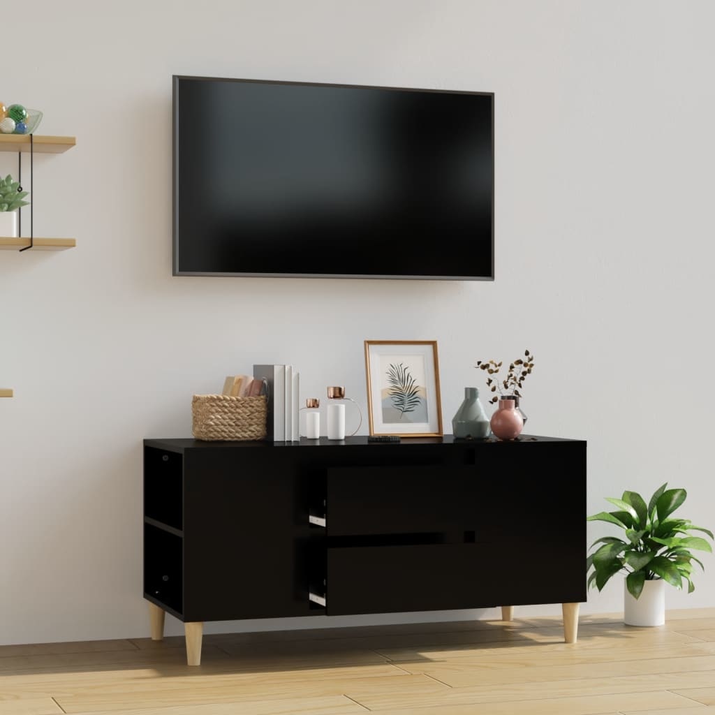 VidaXL Tv-meubel 102x44,5x50 cm bewerkt hout zwart