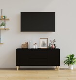 VidaXL Tv-meubel 102x44,5x50 cm bewerkt hout zwart