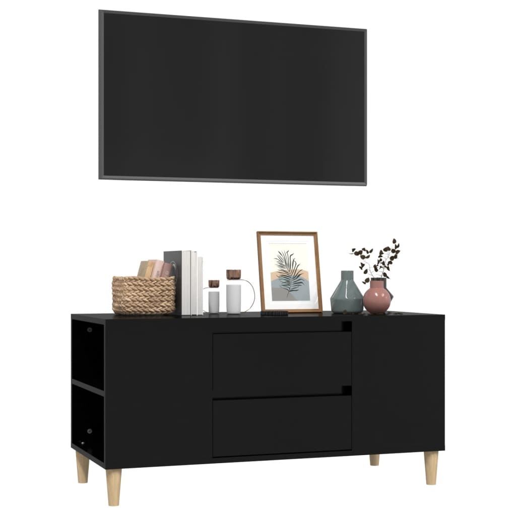 VidaXL Tv-meubel 102x44,5x50 cm bewerkt hout zwart
