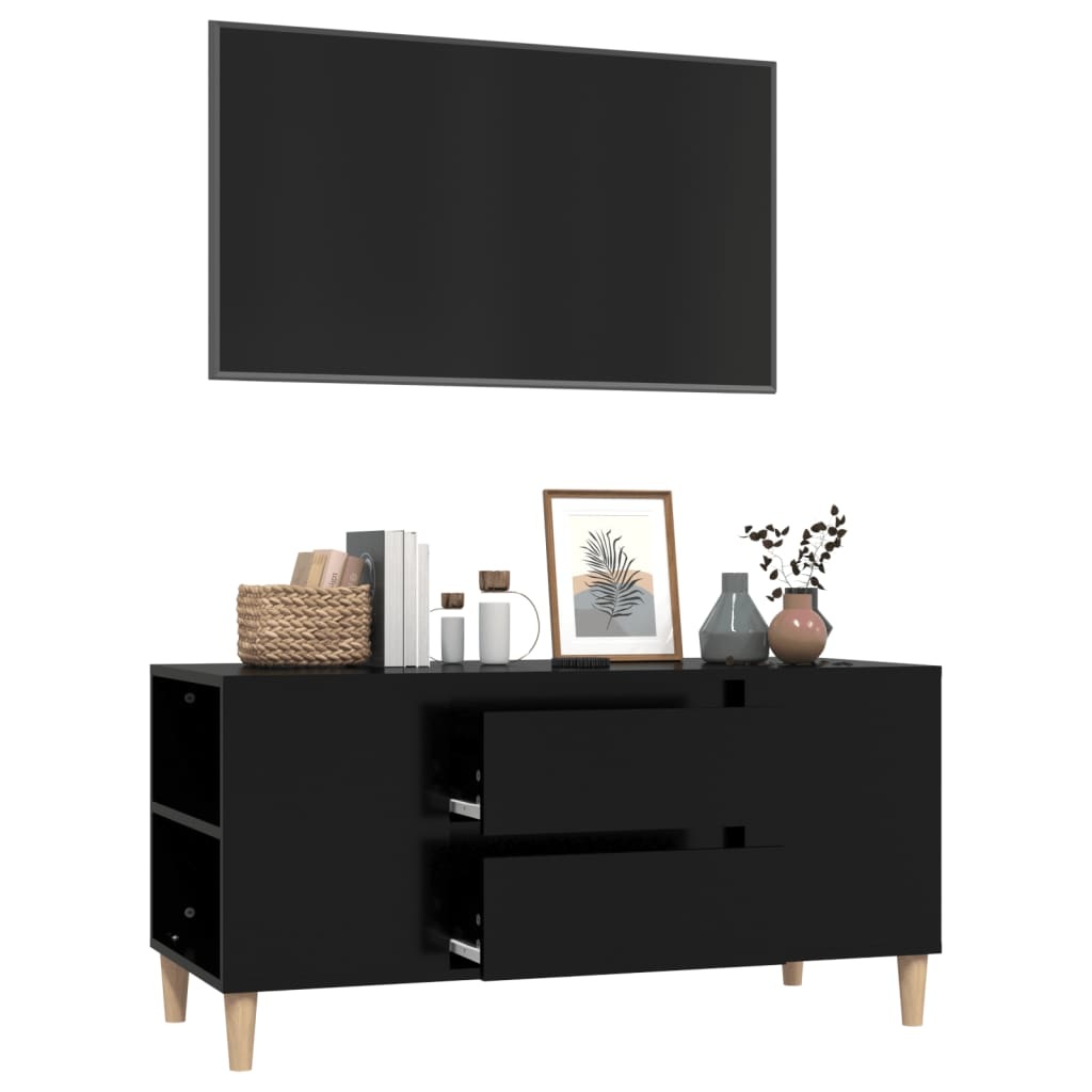 VidaXL Tv-meubel 102x44,5x50 cm bewerkt hout zwart