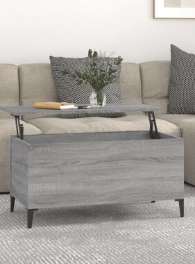 VidaXL Salontafel 90x44,5x45 cm bewerkt hout grijs sonoma eikenkleurig