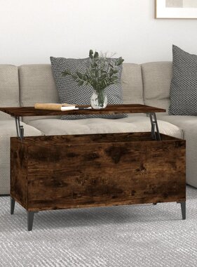 VidaXL Salontafel 90x44,5x45 cm bewerkt hout gerookt eikenkleurig