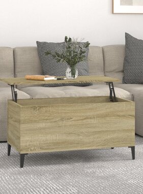 VidaXL Salontafel 90x44,5x45 cm bewerkt hout sonoma eikenkleurig