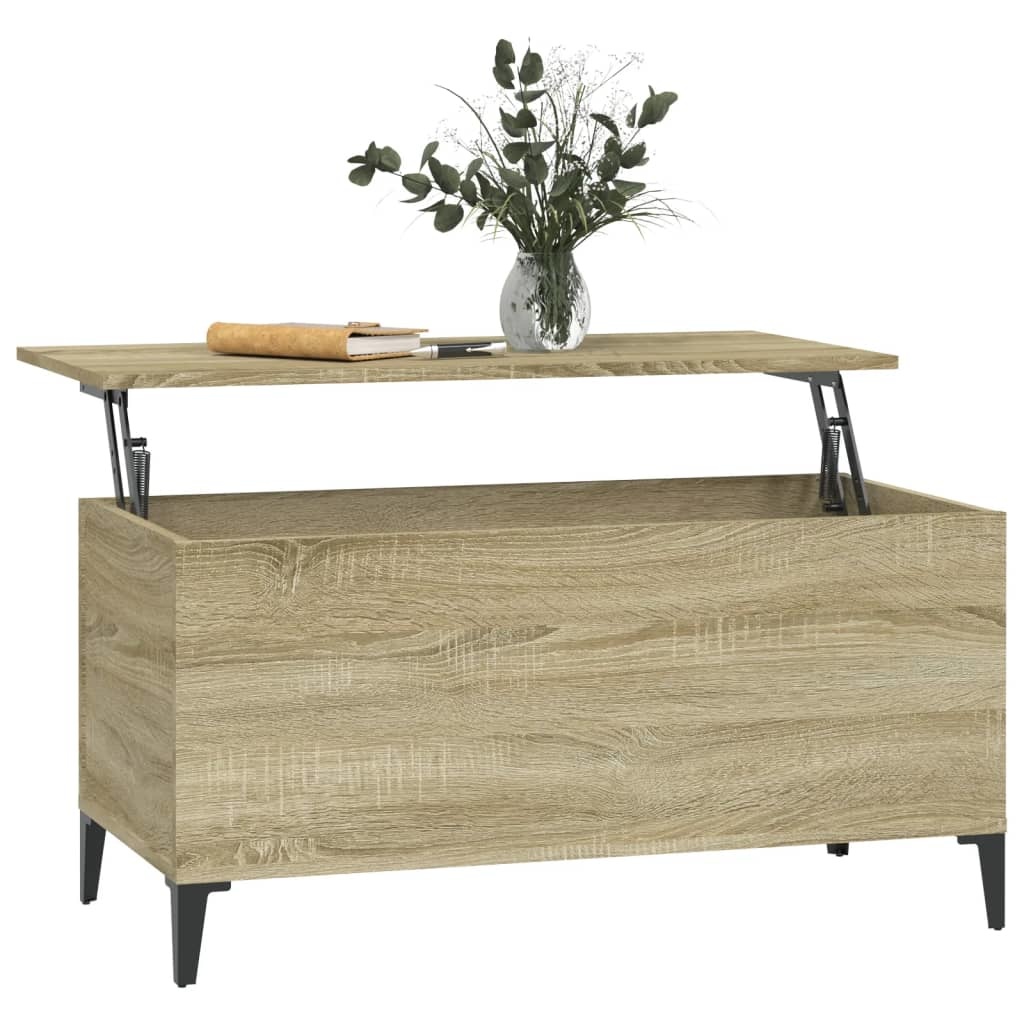 VidaXL Salontafel 90x44,5x45 cm bewerkt hout sonoma eikenkleurig