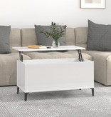 VidaXL Salontafel 90x44,5x45 cm bewerkt hout hoogglans wit