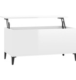 VidaXL Salontafel 90x44,5x45 cm bewerkt hout hoogglans wit